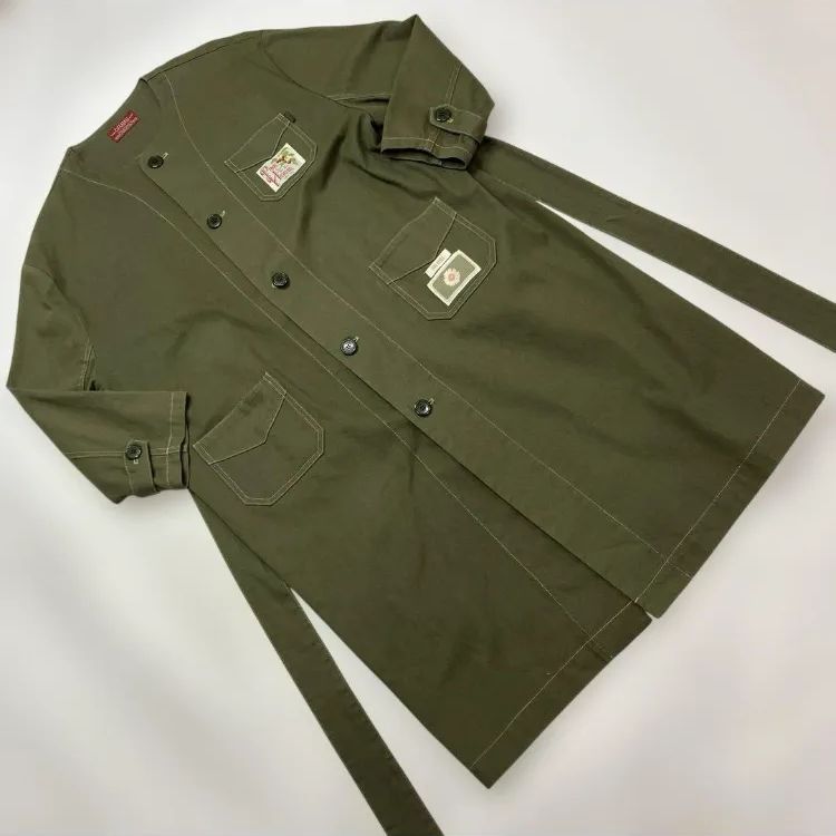 試着のみ】ピンクハウス カーキ ワッペン使い ロングコート/2022年 春