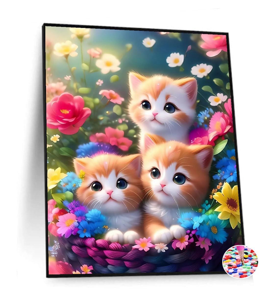 特価商品】30x40cm ビーズアート 子猫達 全面貼り付けタイプ 手作り絵画 ダイヤモンドペインティング 四角 スクエア ダイヤモンドアート -  メルカリ