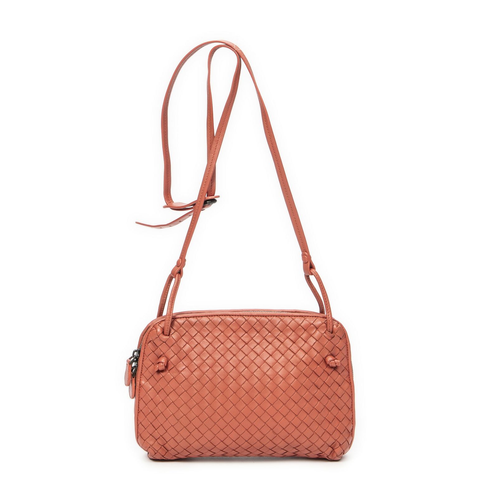 BOTTEGA VENETA ボッテガヴェネタノディーニ クロスボディピンクイントレチャートレザーA