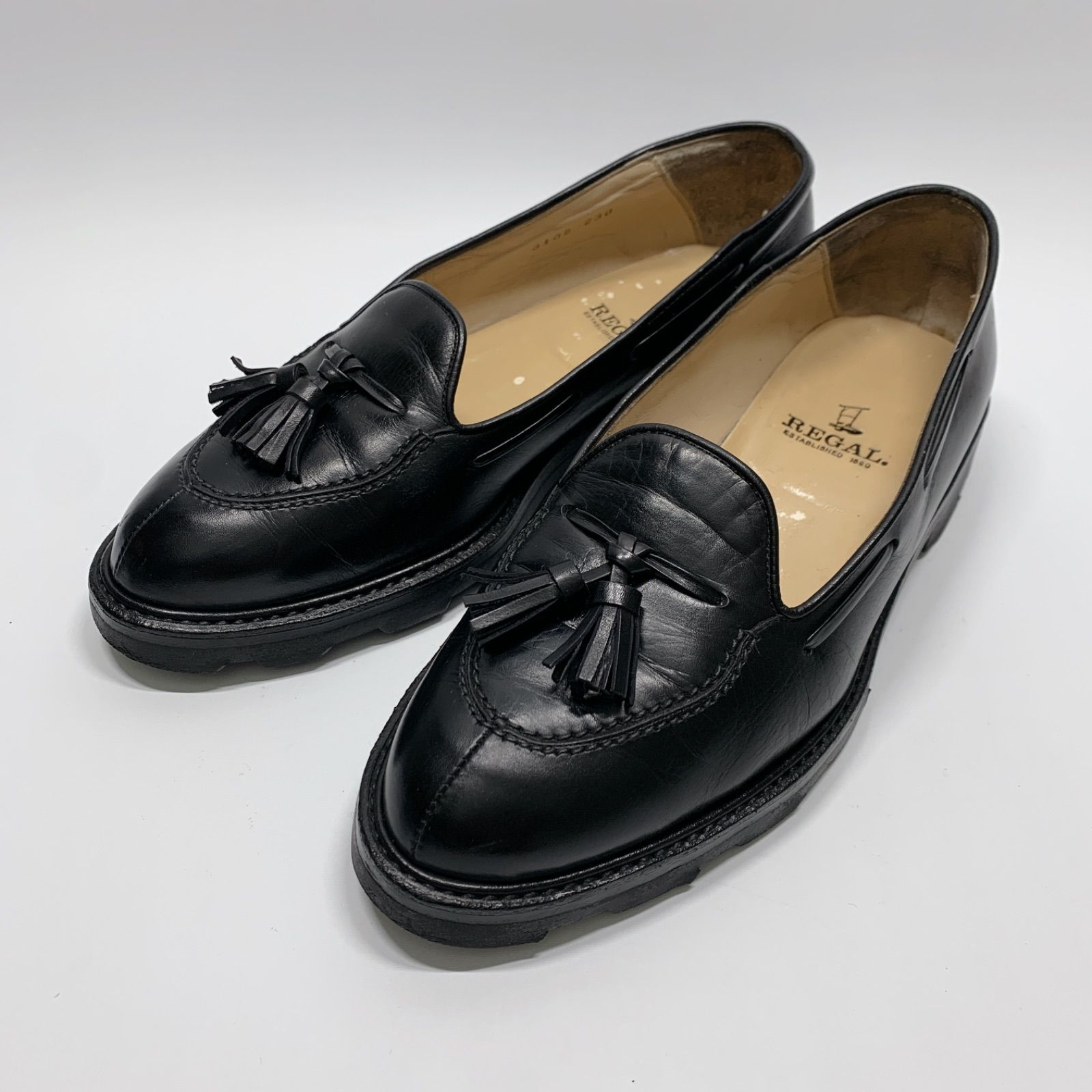 REGAL リーガル タッセルローファー ブラック 23 革靴 黒 レザー