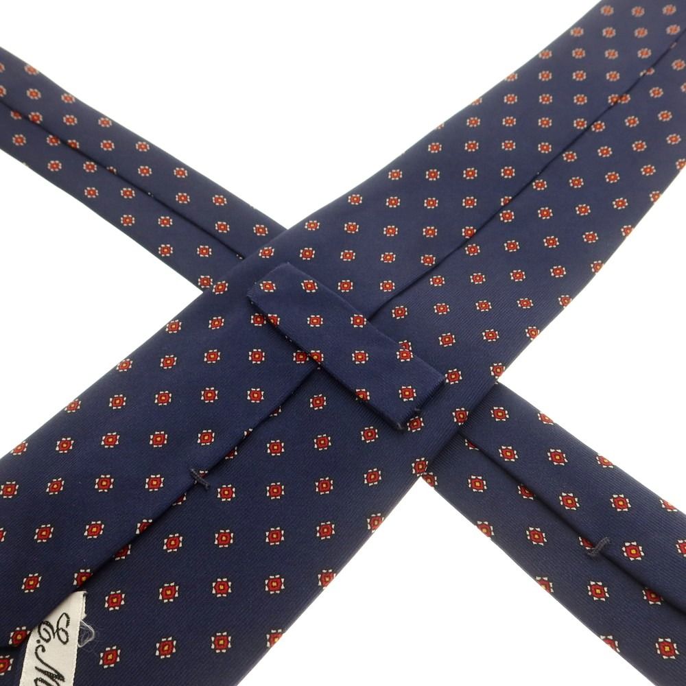 【超希少】E.Marinella 小紋柄 ネクタイ シルク ネイビー 花柄 TIES】NEW ARRIVAL ”ネイビー小紋タイ” | E.Marinella Napoli