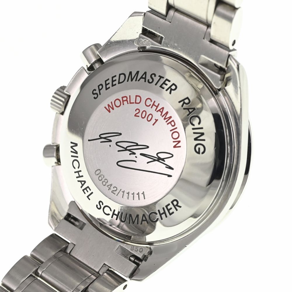 OMEGA 3519.5 スピードマスター レーシング シューマッハ 2001ワールドチャンピオン 自動巻き メンズ良品箱付き 【ホログラム】 P#137909