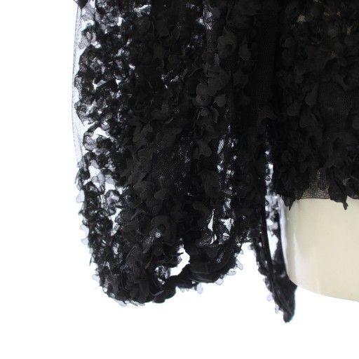 トラッゾドンナ Torrazzo Donna 25SS Embroidery Lace Blouse エンブロイダリーレースブラウス シャツ 長袖 バンドカラー シアー シースルー F 黒 ブラック |BB WWW_SMP1DAWEKUDUS_SCH_ID