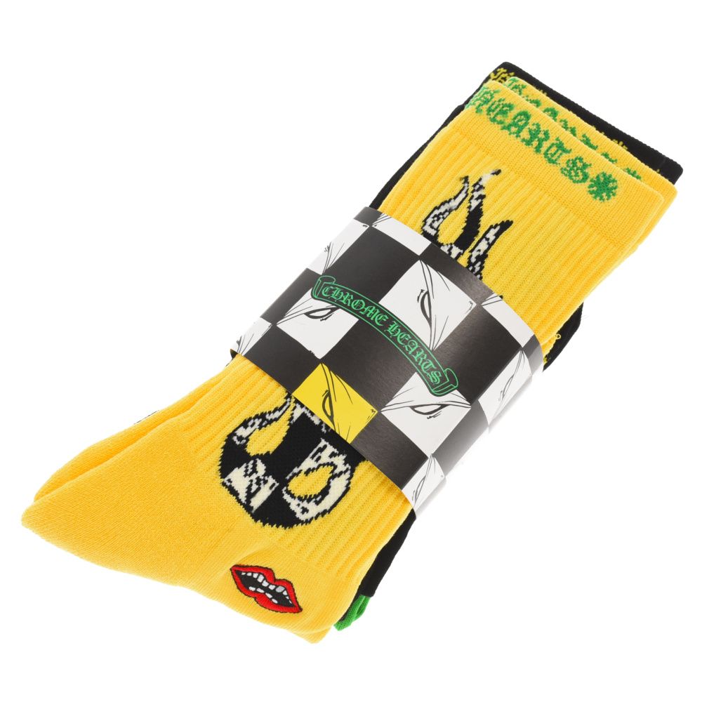 CHROME HEARTS (クロムハーツ) SOCKS PPO CHOMPER 3PK チョンパー 靴下 