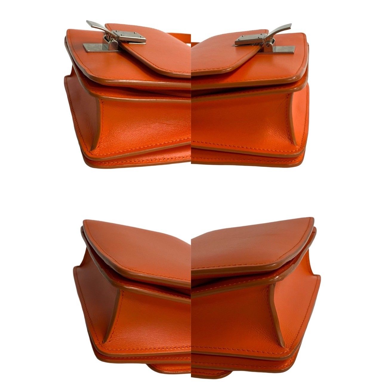 CELINE セリーヌ ハンドバッグ レザー オレンジ スクエア MC96 CELINE セリーヌ ハンドバッグ レザー オレンジ スクエア MC96