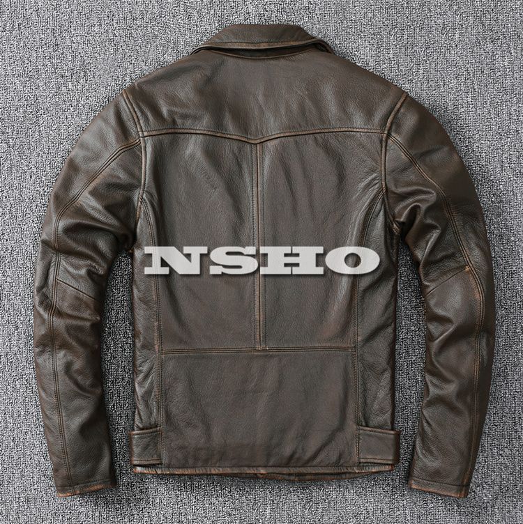 上質革ジャン メンズ カウハイド 牛革 ヴィンテージ加工 30年代