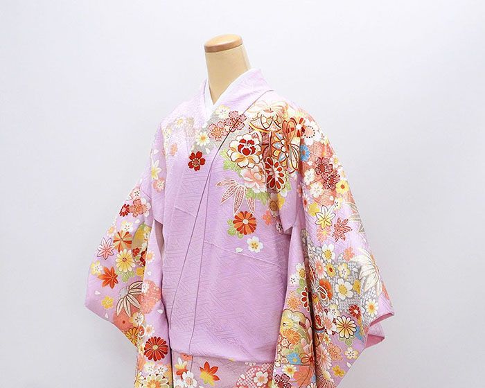 夏振袖正絹昭和アンティーク品 中古】 振袖 レディース フォーマル 正絹 貸衣装 処分 単品 裄丈