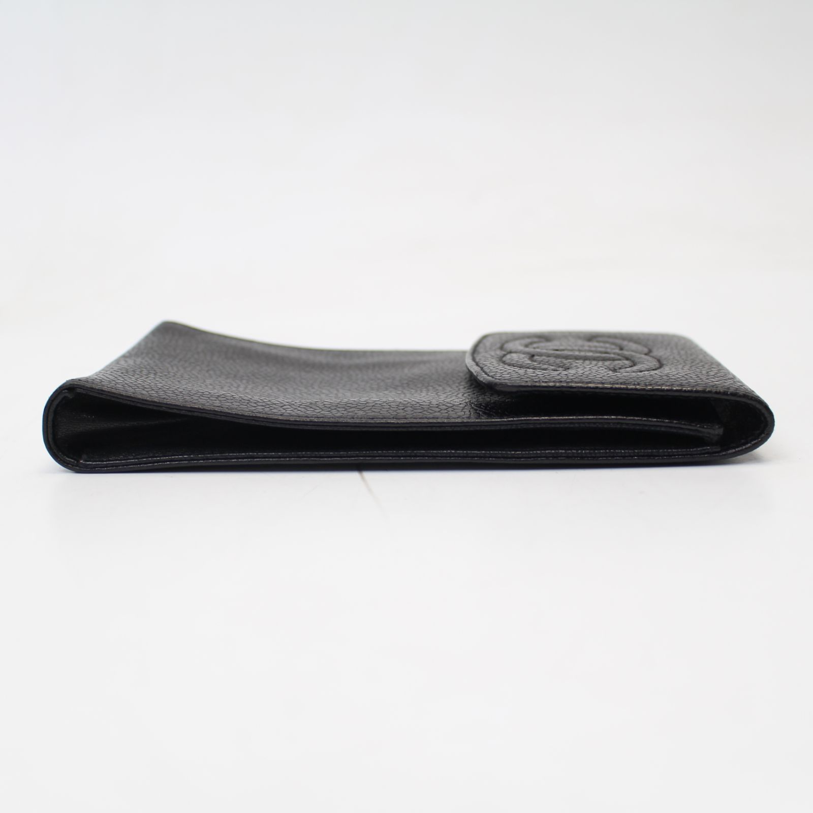 A537】CHANEL キャビアスキン メガネケース ブラック サングラス