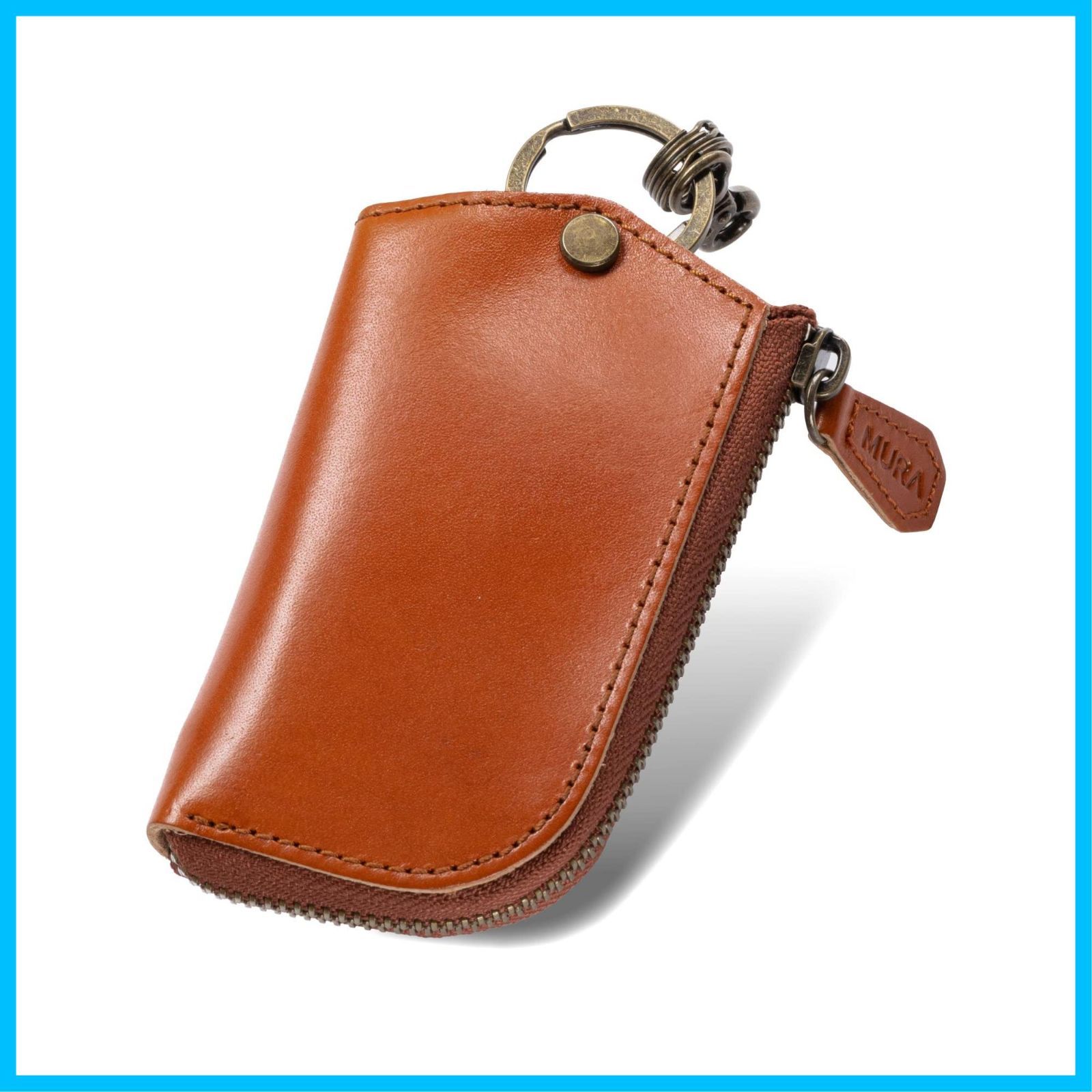 本革】キーケース イタリアンレザー コバルト スマート 便利 本革キー