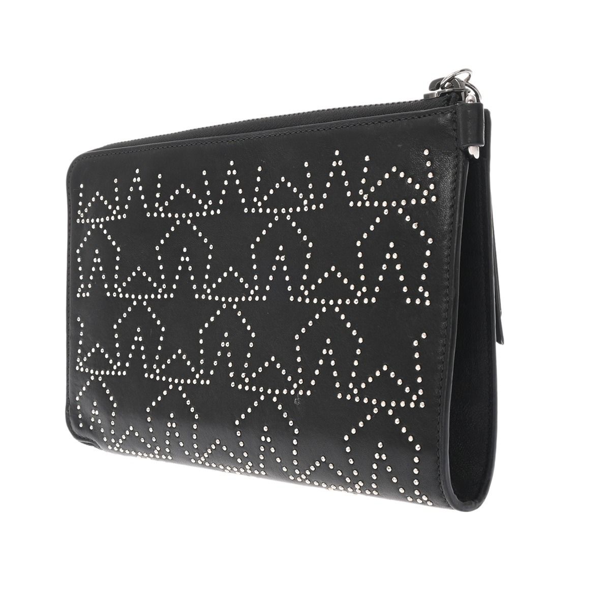 ジミーチュウ スター スタッズ ブラック イタリア ユニセックス レザー クラッチバッグ