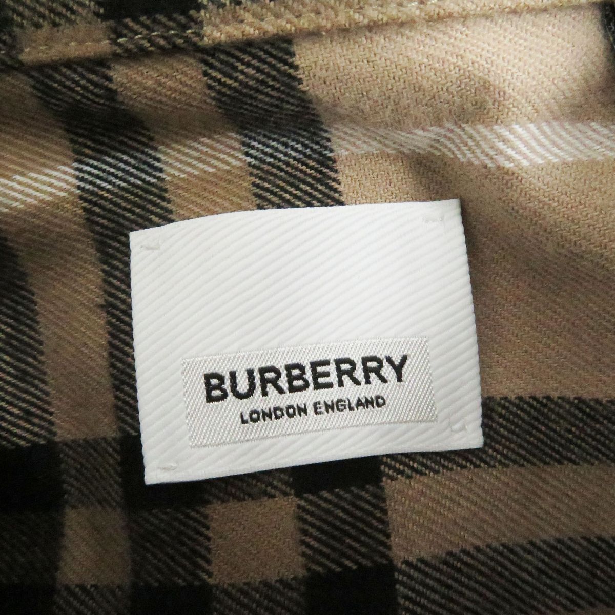 極美品□BURBERRY/バーバリー 8058423 チェックパターン ボタンダウン 胸ポケ付き コットン100％ 長袖 フランネルシャツ ベージュ  XL 正規 - メルカリ