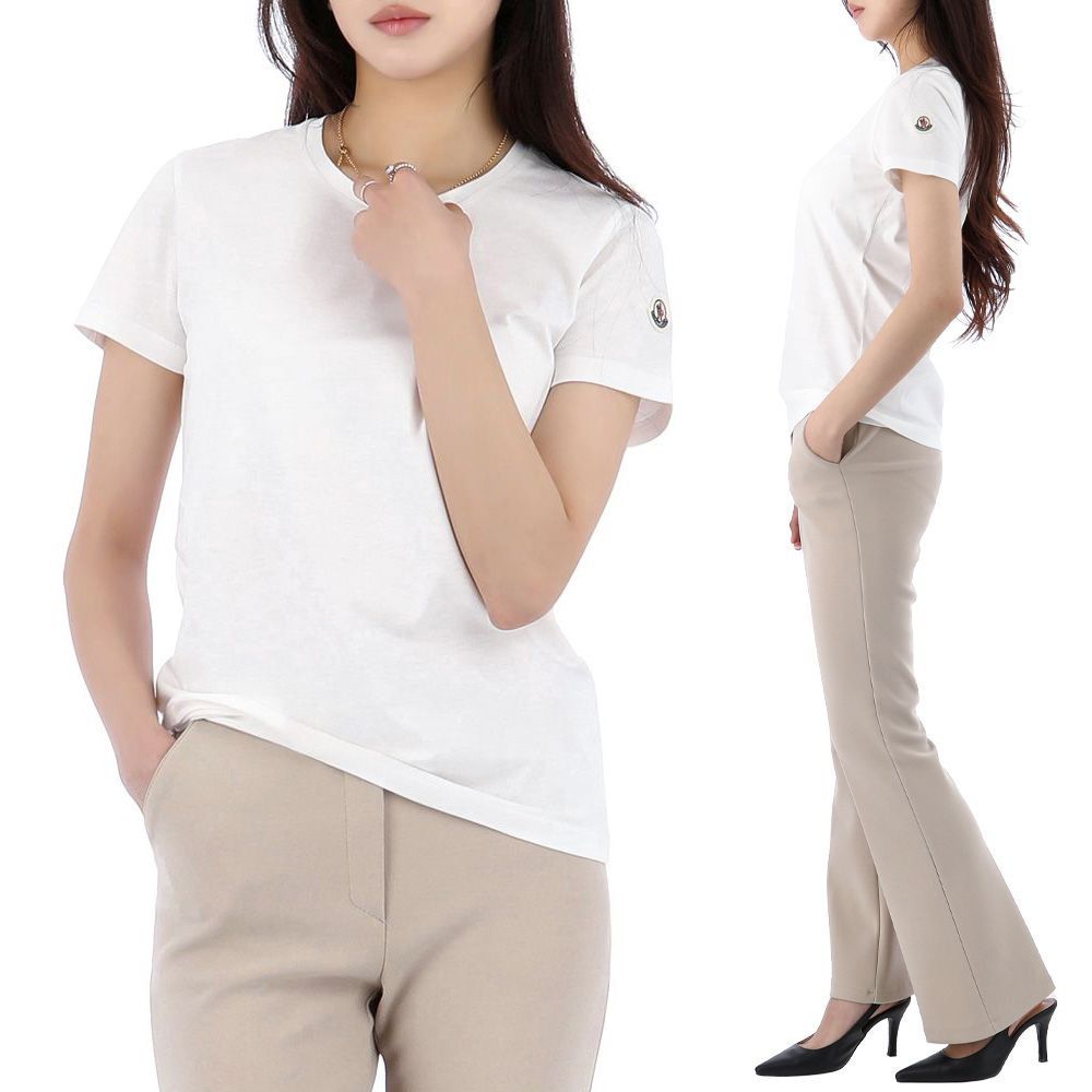 L37 MONCLER モンクレール 8C73200 V8058 ホワイト Tシャツ ロゴ