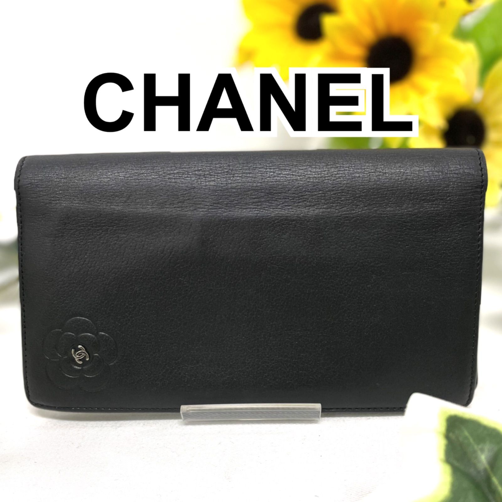 CHANEL シャネル レザー カメリア バタフライカメリア ココマーク 長