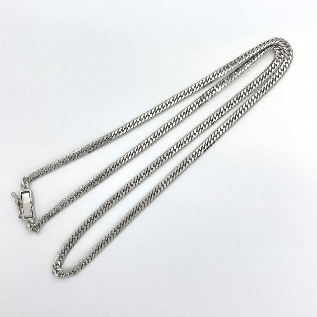 5khe011】喜平 ネックレス Pt850 プラチナ 6面 ダブル 50.2cm 20.3g  