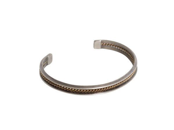 ビンテージ1970'sナバホシルバーゴールドフィルドワイヤーバングル刻印