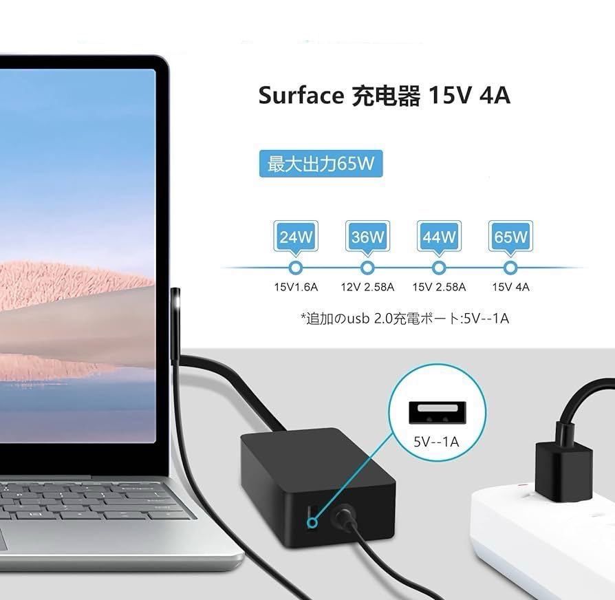 Surface 充電器 65W サーフェス Surface Pro 充電器Microsoft Surface 充電器 65W サーフェス Surface Pro 充電器Microsoft