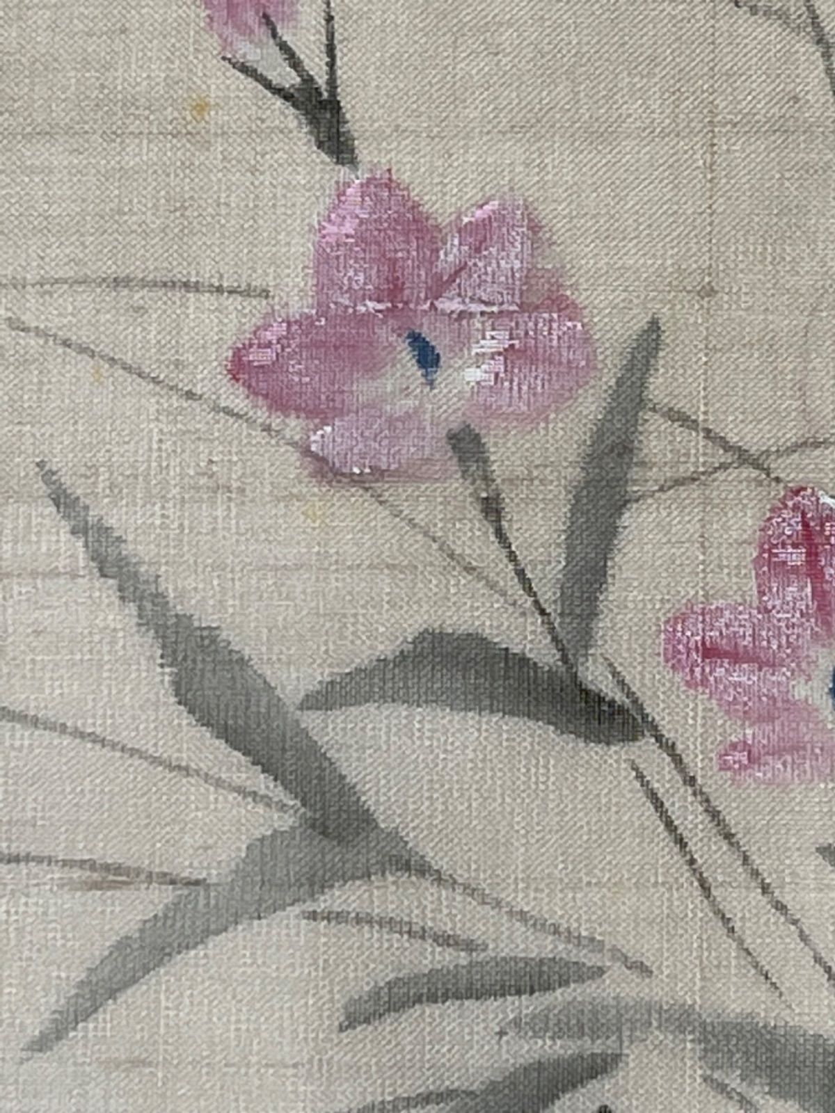 夏帯超豪華絢爛綺麗美品長さ382cm生成絹芭蕉オミナエシ名古屋(新品 