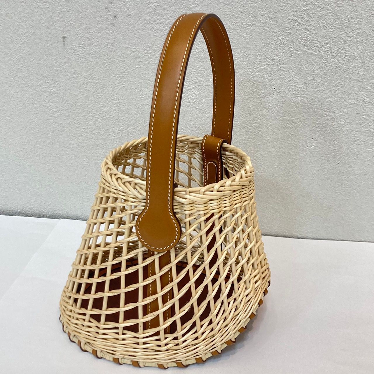 ◇ HERMES エルメス サボ ピクニック SABOT WICKER かごバッグ B刻印 
