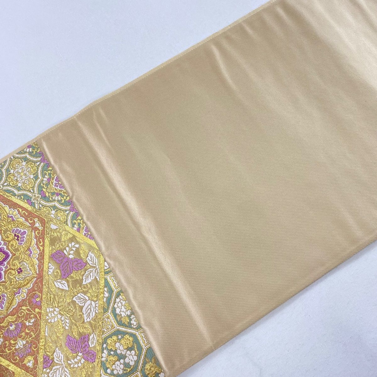 袋帯　蜀江紋　フォーマル　金糸　ベージュ　着物　帯　006k 楽天市場】袋帯 美品 逸品 川島織物 落款あり 蜀江華文 金糸 箔