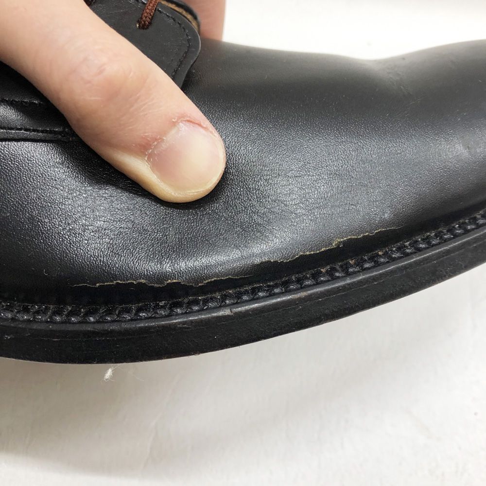 未使用 左右違い サービスシューズ レザーソール 黒 US 14 1/2 XN