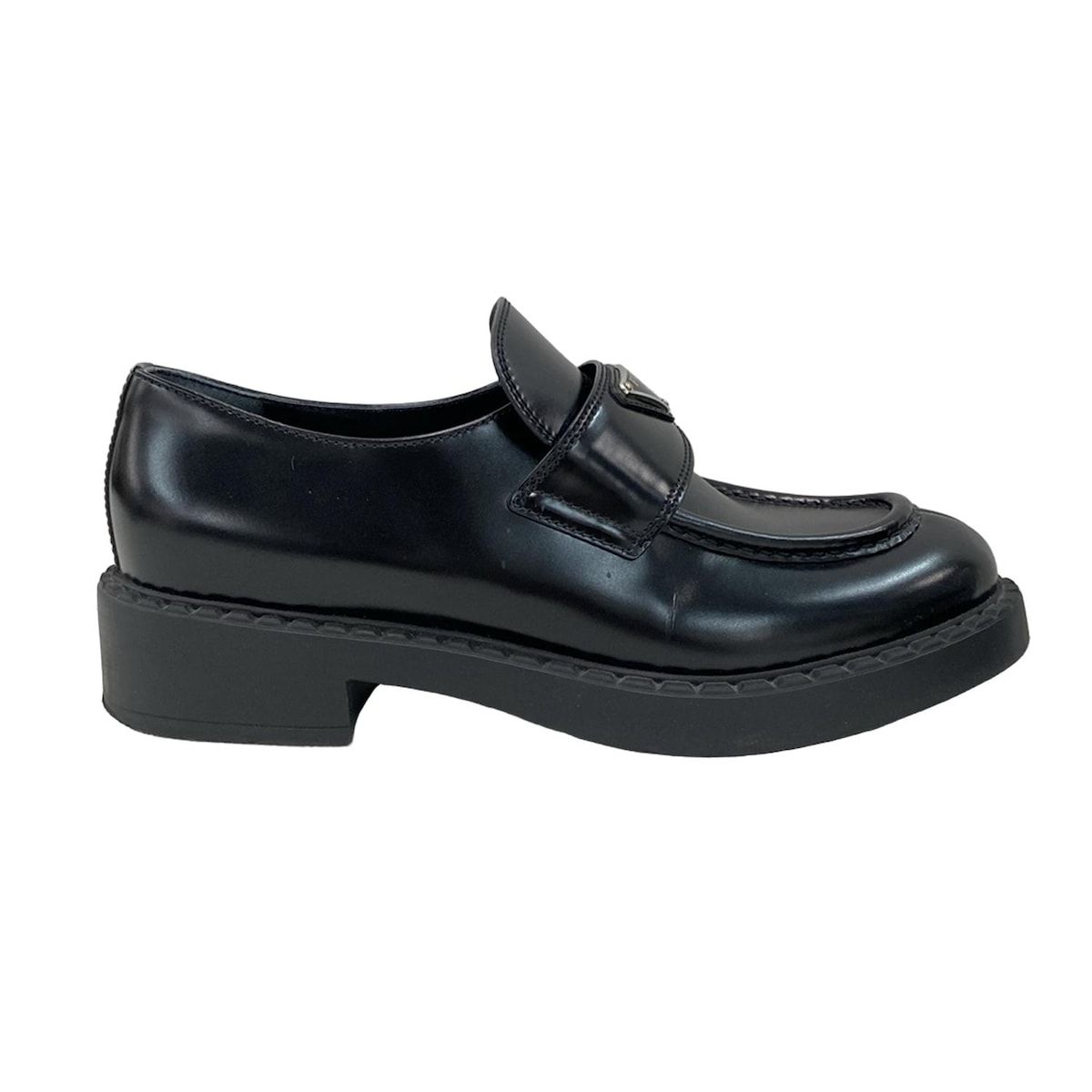  PRADA プラダ ローファー 41 メンズ チョコレート ブラッシュドレザー 1 D 246 M 黒 レザー ローファー ブーツ 革靴