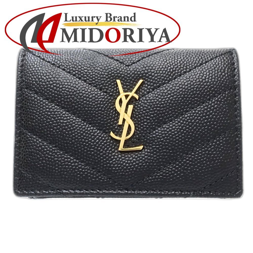 SAINT LAURENT PARIS サンローランパリ 三つ折り財布 オリガミタイニーウォレット 47267 レザー ブラック|181461