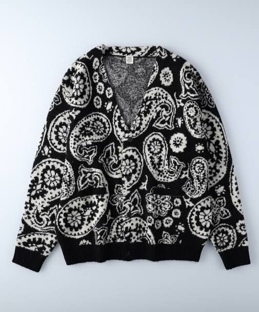 総柄 ルーズニットカーディガン 長袖 ユニセックス unisex 男女兼用