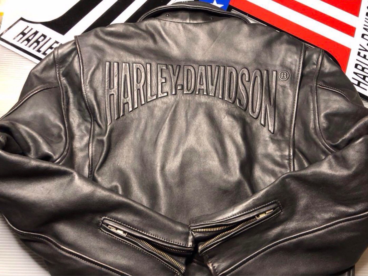 HARLEY DAVIDSON ハーレーダビッドソン 【極美品！エンボスロゴ 