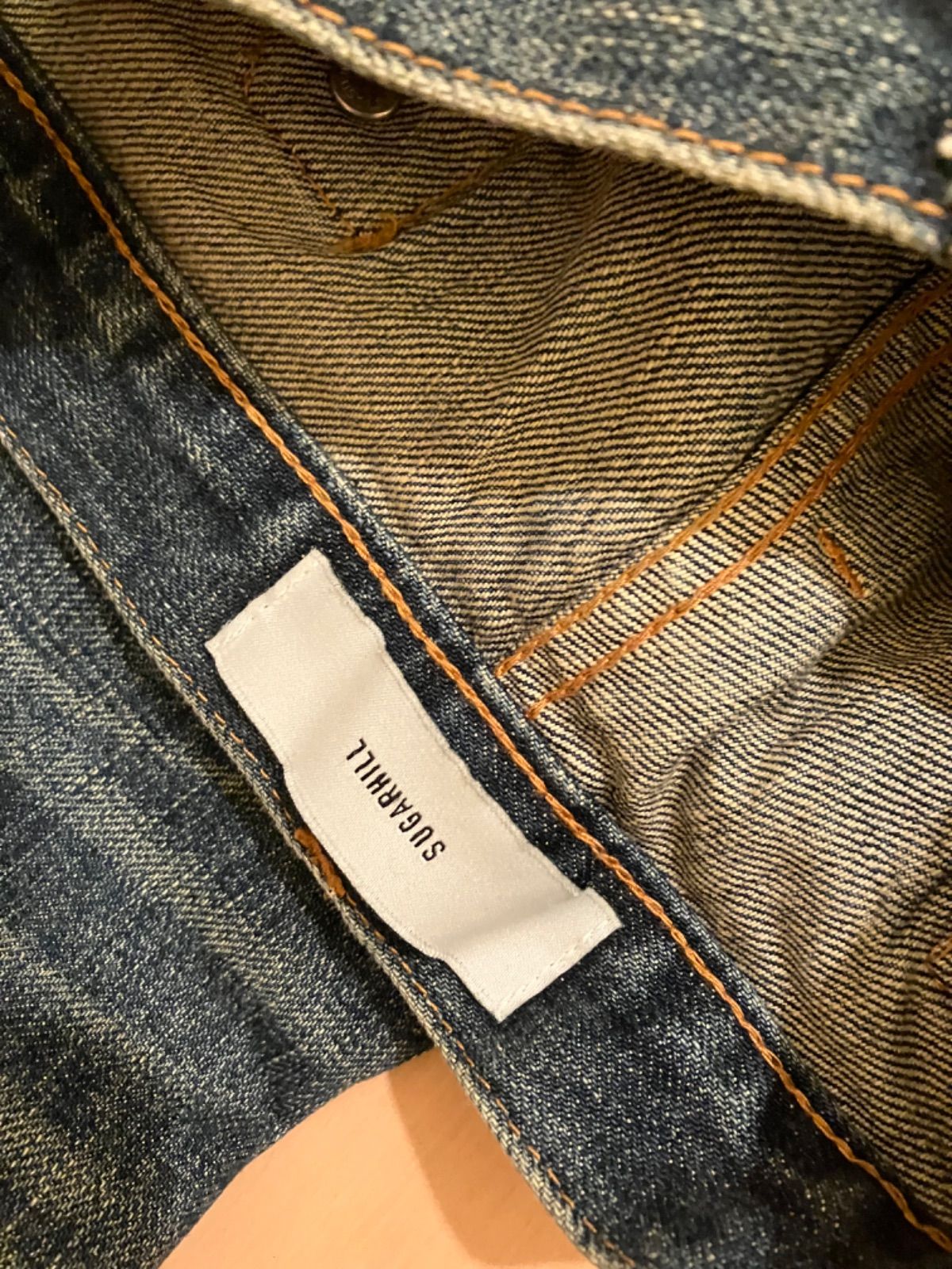 パンツ SUGARHILL 21ss Faded Over All SUGARHILL(シュガーヒル)のFADED DOUBLE KNEE DENIM PANTSの通販