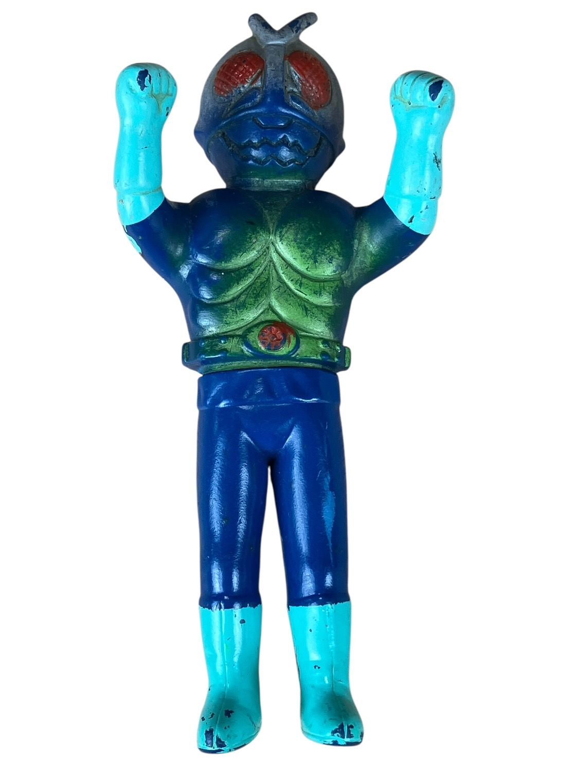 ポピー ソフビ 仮面ライダー1号 丸越 7人ライダー 黒成型 水色