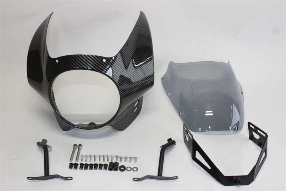 XSR 900 XSR900 xsr900 2022 以降 ビキニカウル フロントカウル カーボン調 u0026 ライトスモーク スクリーン u0026ステー セット