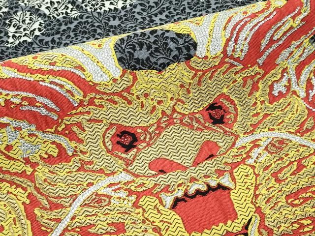 平和屋本店■極上　SALAMU　サラム　藤井勝比琥　両面　太鼓柄袋帯　龍　ラインストーン　逸品　未使用　CZAA2131s5 平和屋本店□極上 SALAMU サラム 藤井勝比琥 両面 太鼓柄袋帯 龍