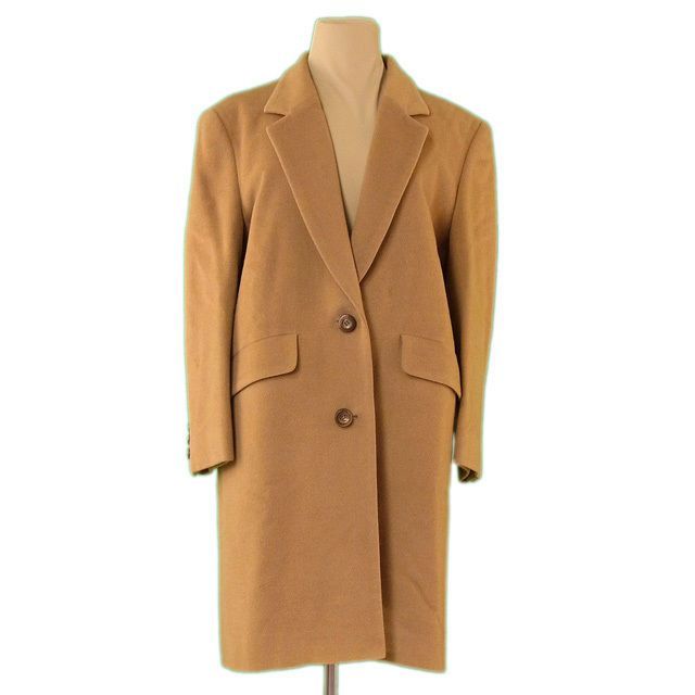 バーバリー コート 二つボタン ♯7AB2サイズ テーラード キャメル 毛  