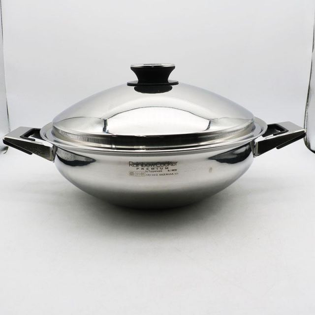 未使用 レインボークッカー プレミアム 28cm 5L ウォック タッパーウェア 新古品 タッパーウェア レインボークッカー プレミアム ウォック 5L