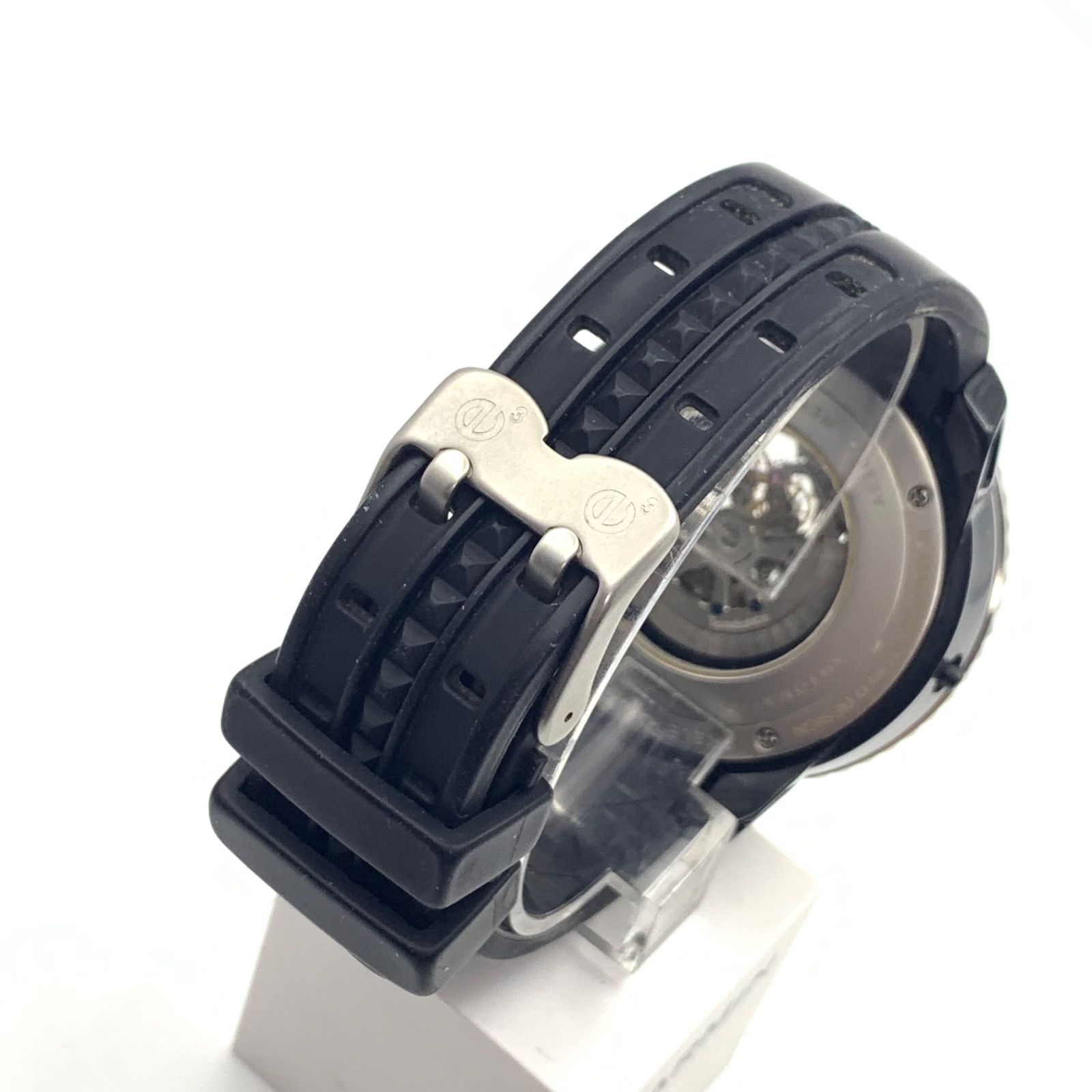 ジャンク品 TENDENCE A03G 自動巻き腕時計 スケルトンダイヤル 黒 WWW_OLIVIERBERNSTEIN_COM