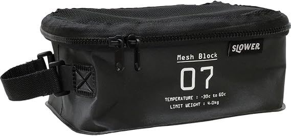  スロウワー(SLOWER) アウトドア 収納ボックス 折りたたみ 防水 ケース ブラック Sサイズ HANG STOCK MESH BLOCK SLW276 応募券