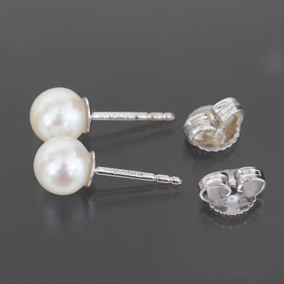 ティファニー アコヤパール ピアス Au750 キャッチ925 E1841