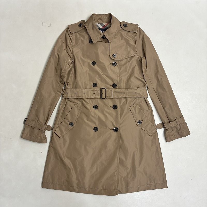 ◆ BURBERRY LONDON バーバリー ロンドン トレンチコート B1A20-125-46  チェック裏地 ライナー付き アウター 古着 三陽商会 ブラウン サイズ38 レディース 0.47kg