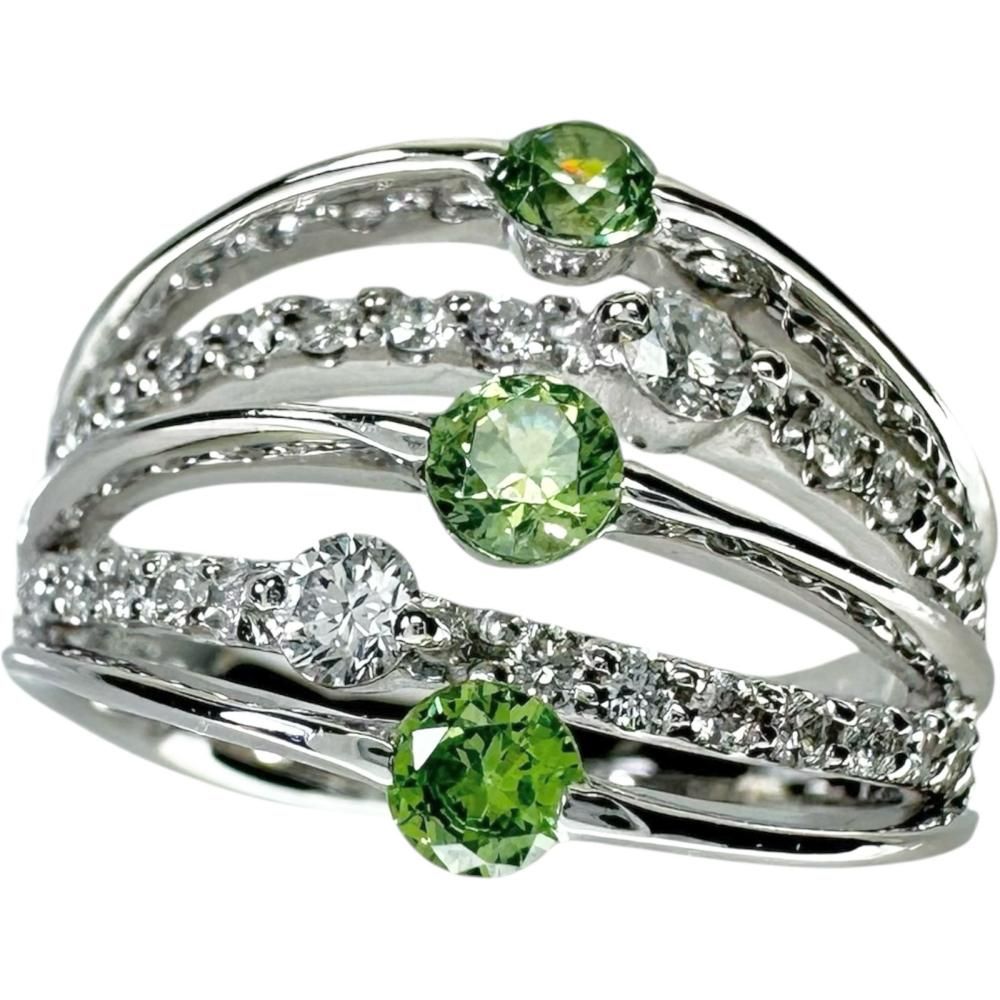 11.5号 デマントイドガーネット 0.45ct ダイヤモンド 0.40ct