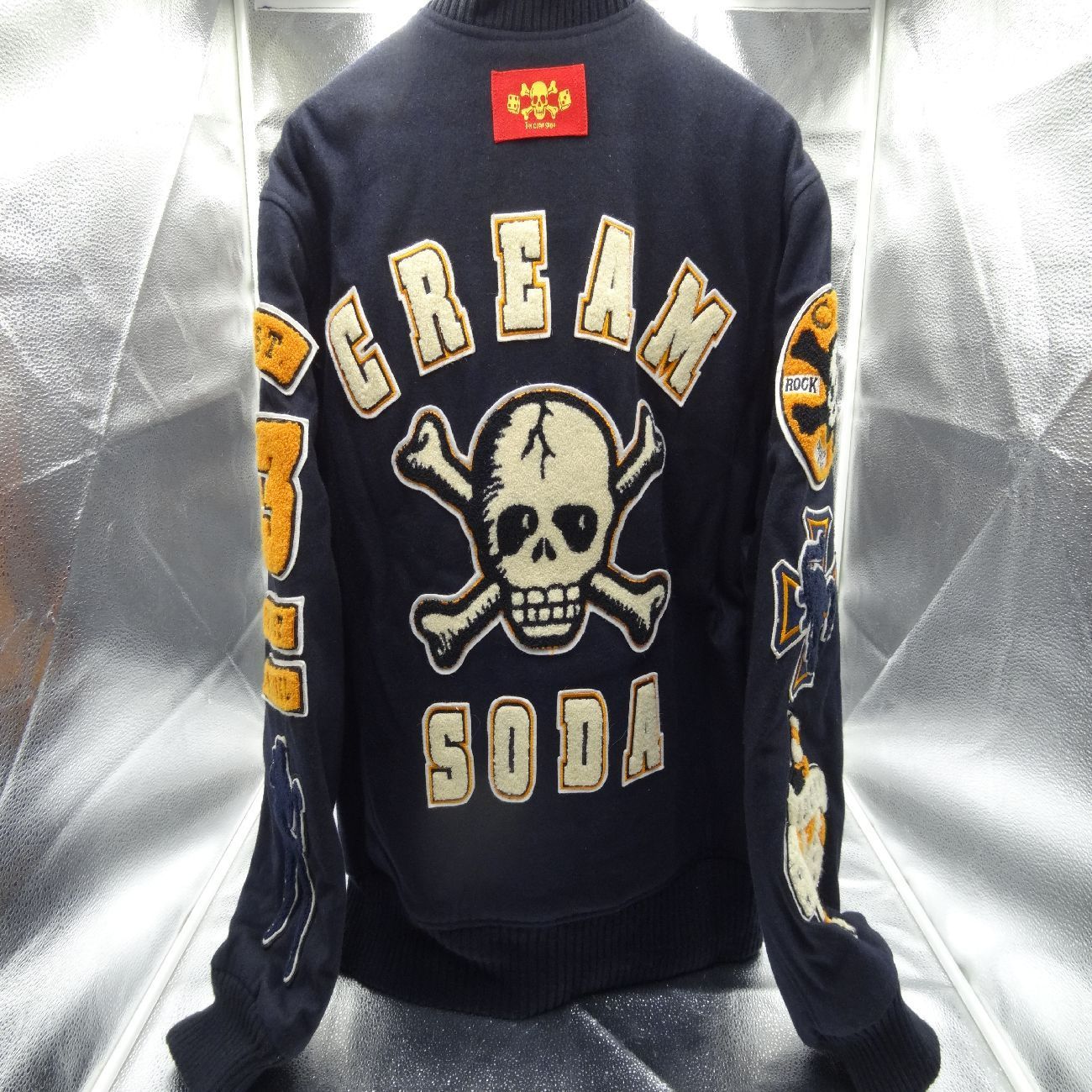 クリーニング済 CREAMSODA フルデコ スカルワッペン スタジャン メンズ