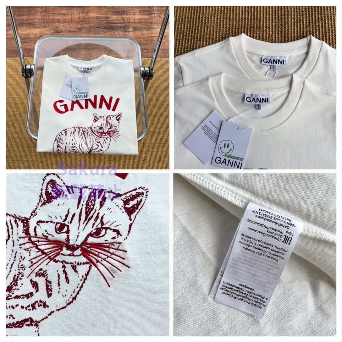 美品 Ganni ガニー レディース Tシャツ・カットソー 夏 Tシャツ