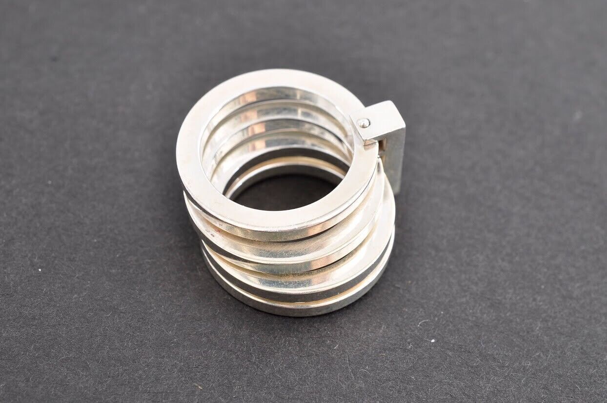 GUCCI グッチ 4連 シルバー リング SV925 ＃12 GUCCI グッチ シルバー925 4連リング 約12号 18.5号【GUCCI