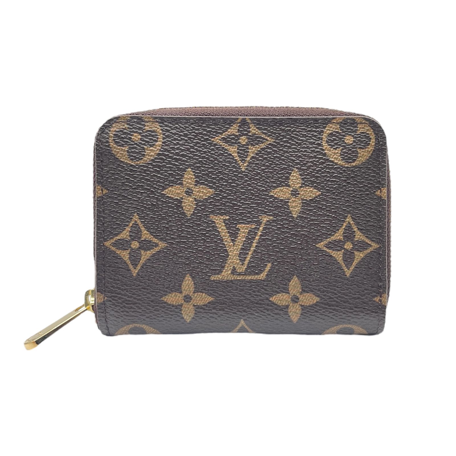 LOUIS VUITTON ルイ ヴィトン 二つ折り財布 レザー レザー ジッピーコインパース モノグラム ブラウン ブラウン