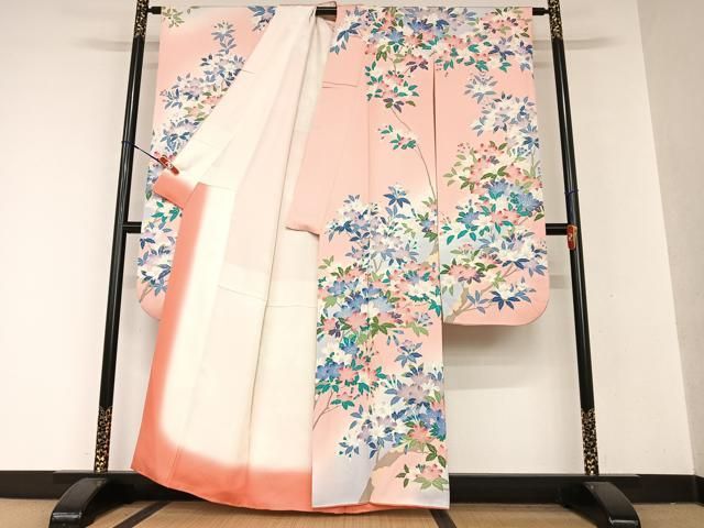 平和屋着物○豪華振袖 総絞り 草花文 正絹 逸品 AAAY5925ph