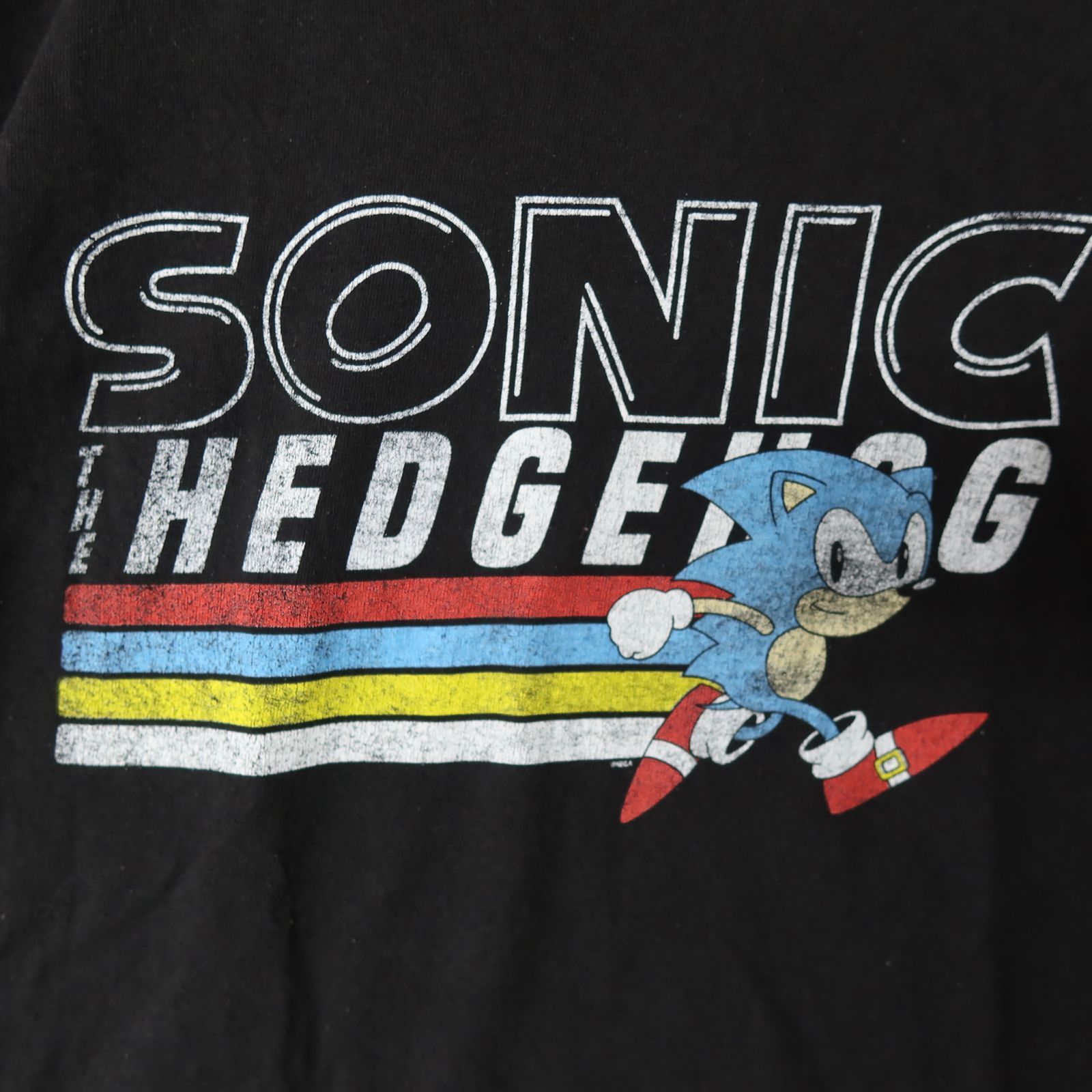 00s～ Vintage US古着☆SONIC THE HEDGEHOG ソニック ザ ヘッジホッグ SEGA セガ 半袖 プリント T シャツ  SIZE M ブラック ゲーム 00's 00年代