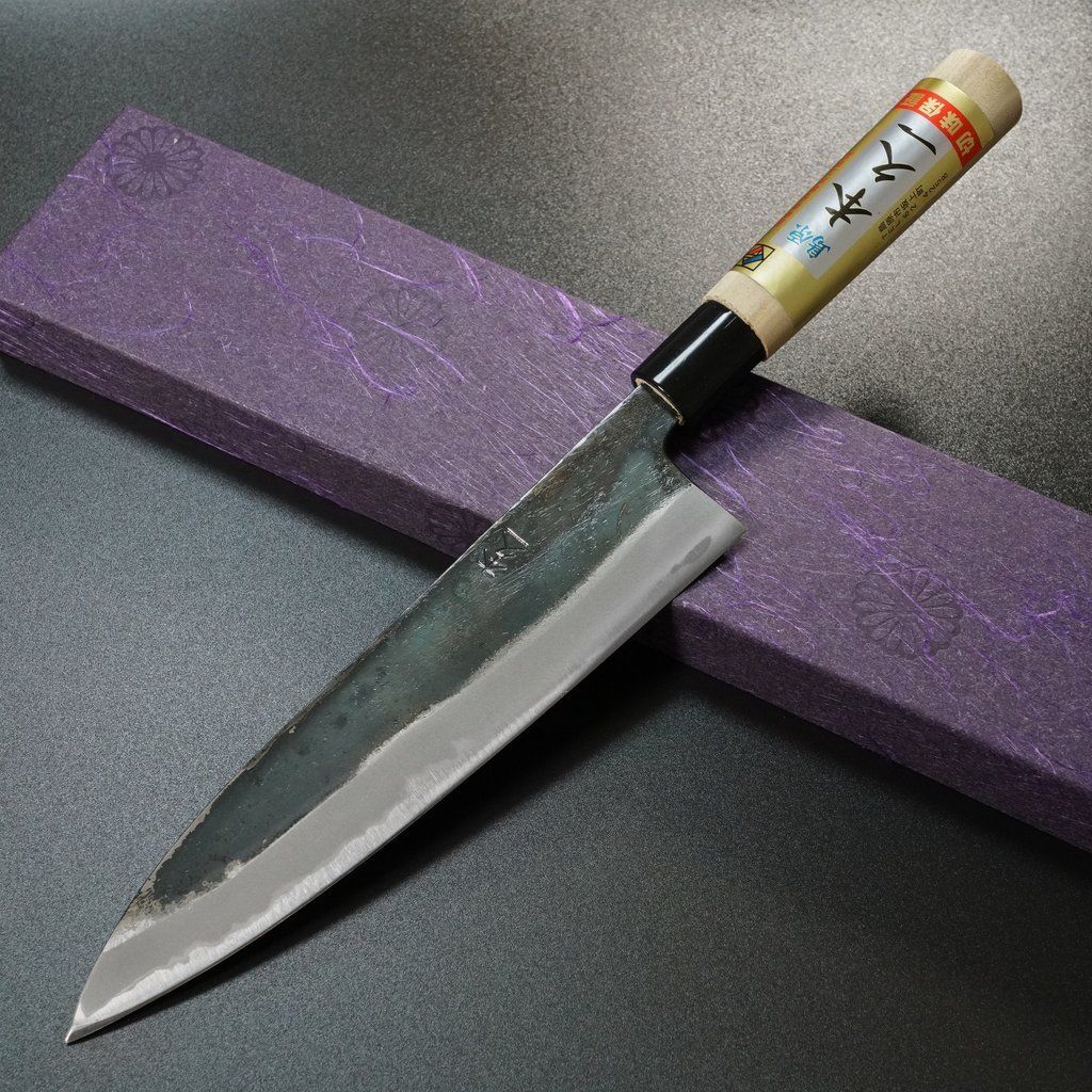 本久一刃物 包丁 牛刀包丁 210mm 白紙鋼シリーズ 黒打 ギフトラッピング対応 mo104