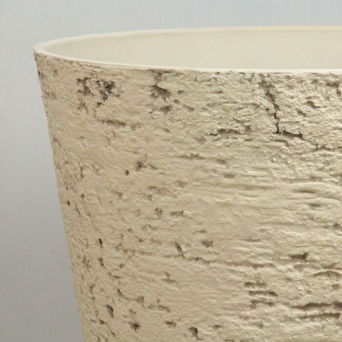 直径51cm 植木鉢 おしゃれ 植木鉢カバー 大型 軽量 合成樹脂製ポット 丸型 65リットル アイボリー系 鉢カバー 穴あけ加工無料