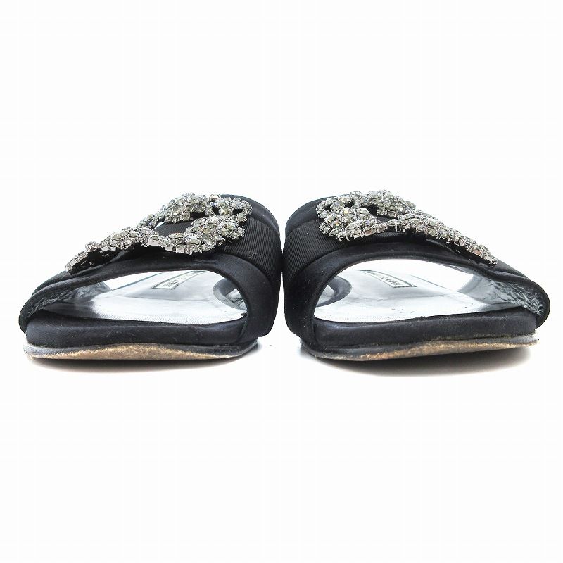 専用※サンダル　ハンギシ36 1/2 マノロブラニク Manolo Blahnik(マノロブラニク) ハンギシビジュー付き フラット