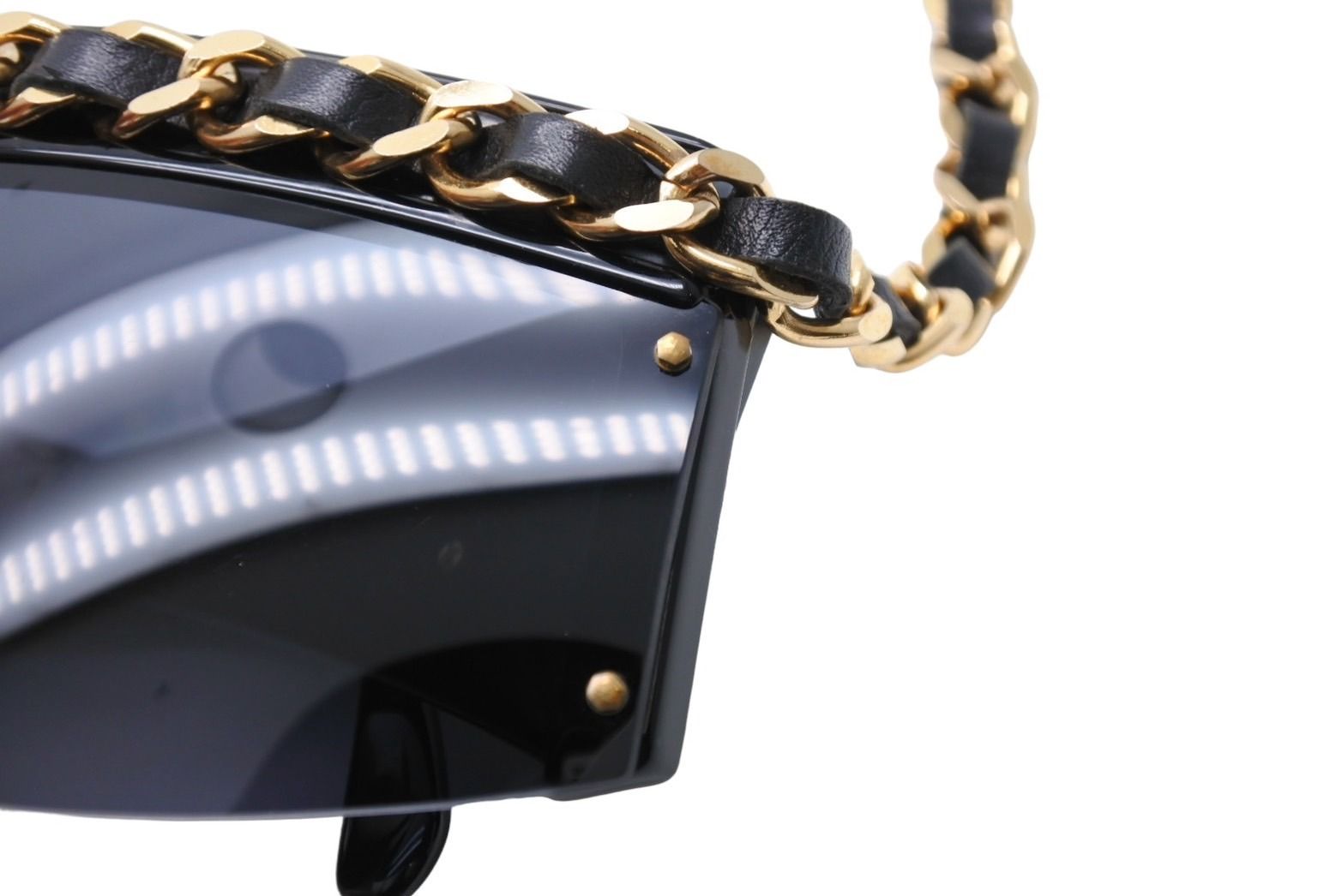 CHANEL シャネル チェーン サングラス ココマーク 01456 94305 レザー