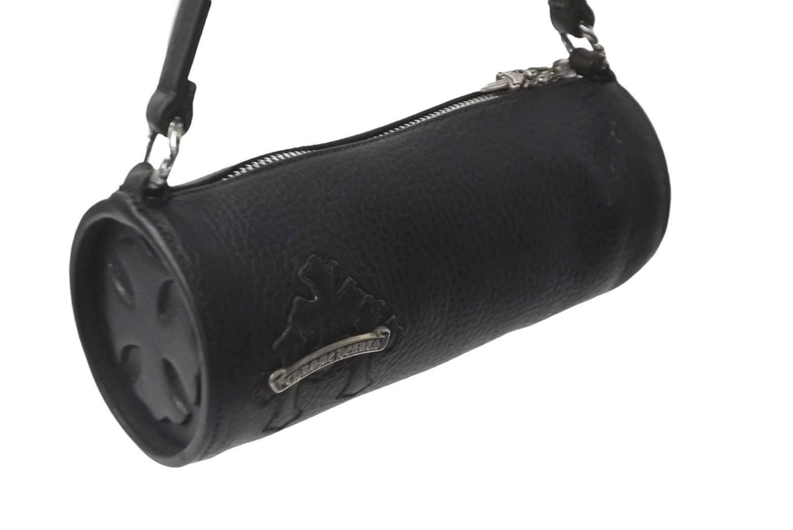 極美品 CHROME HEARTS クロムハーツ 筒型バッグ GRINDS ミニセメタリー 